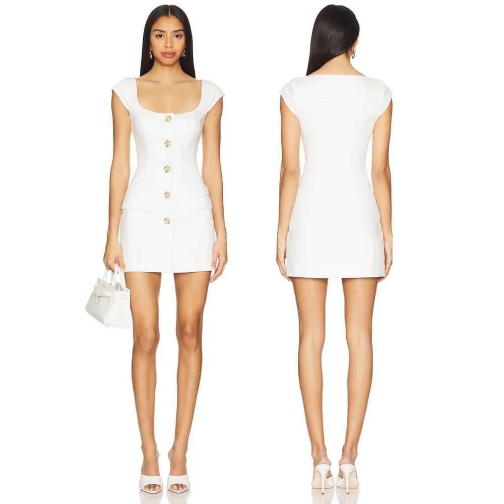 MAJORELLE Genevieve Mini Dress Button Front Bridal Party Formal Cocktail Hoco M